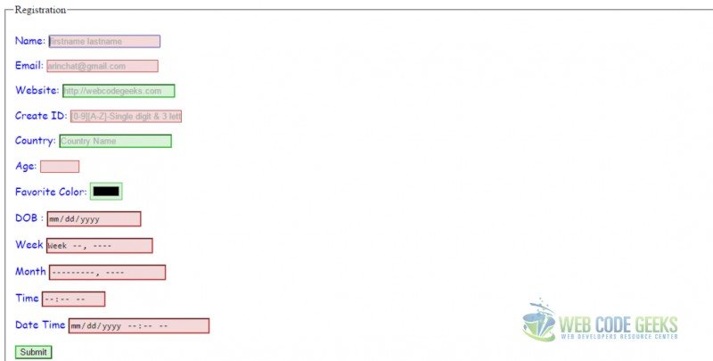 HTML5 Form Validation Validation