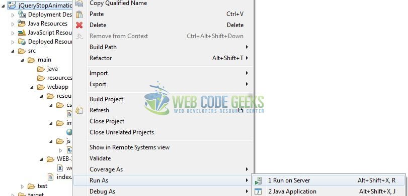 jQuery Stop Animations Example - Web Code Geeks - 2023