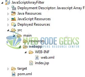 JavaScript Array filter() - Application Project Structure