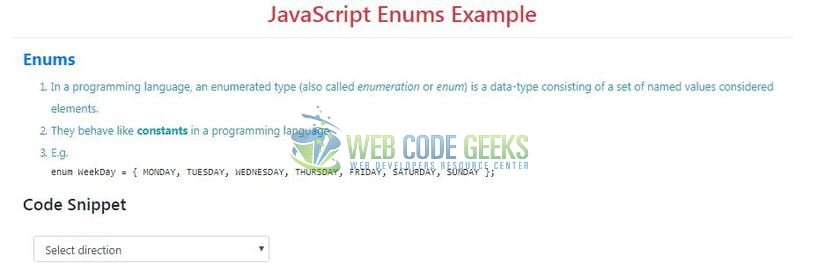 JavaScript Enums - Index page