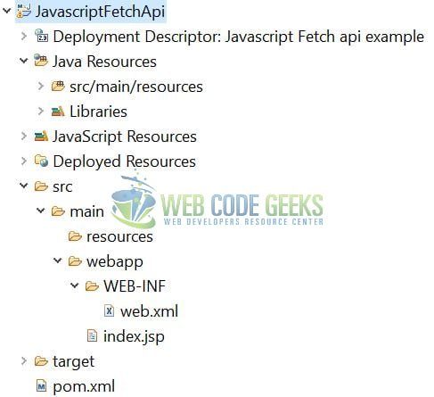 JavaScript Fetch - Application Project Structure