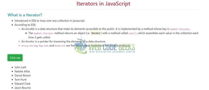 JavaScript Iterators