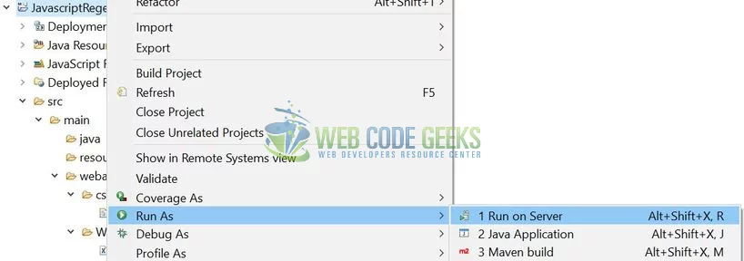 JavaScript RegEx - Deploy Application on Tomcat