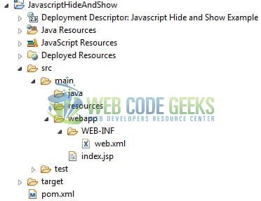JavaScript Hide and Show - Project Structure