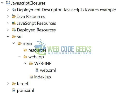 JavaScript Closures - Application Project Structure