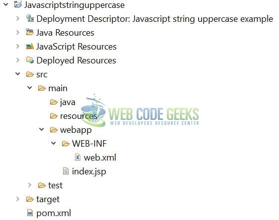 JavaScript String toUpperCase() - Application Project Structure