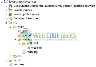 JavaScript Array concat() - Project Structure