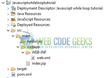 JavaScript while Loop - Estructura del proyecto
