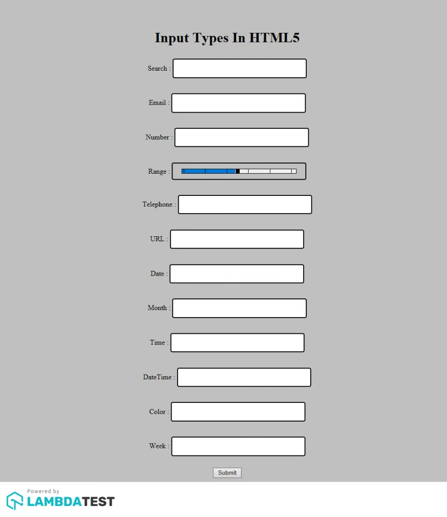 Campos de entrada HTML5