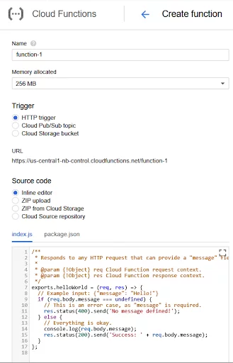 Funciones de Google Cloud